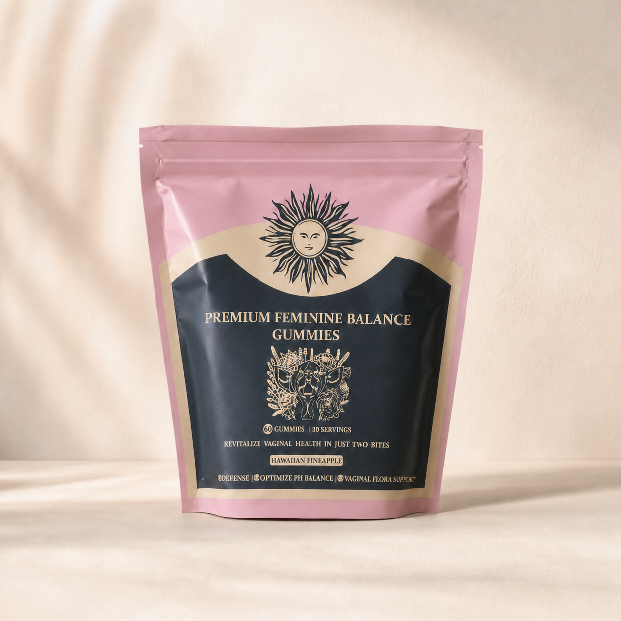 Feminine Balance Gummies single pink resealable pack